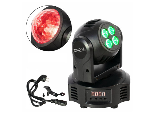 Ibiza Moving Head 2 em 1 Astro/Wash 1x10W/4x6W RGBW DMX Ibiza Moving Head 2 em 1 Astro/Wash 1x10W/4x6W RGBW DMX